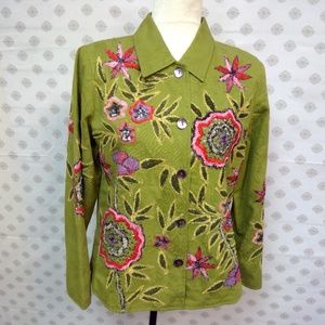 QVC Indigo Moon Cloth  Button Down Jacket NWT